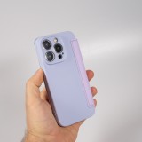 iPhone 15 Pro Case H&uuml;lle - Flip weiches Silikon mit matt glatter Oberfl&auml;che - Hellviolett