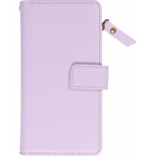 iPhone 15 Pro Max Case Hülle - Brieftaschen-Hülle luxuriös und raffiniert mit Magnet Verschluss & Münz- und Kartenfach - Hellviolett