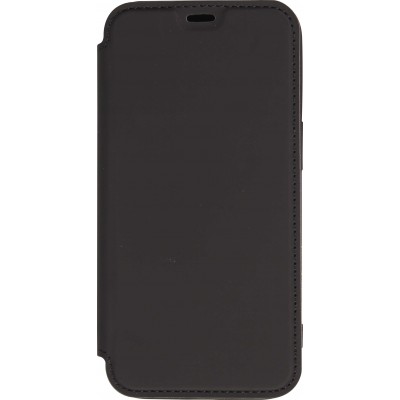 Fourre iPhone 15 Pro Max - Flip silicone souple avec surface lisse et mate - Noir