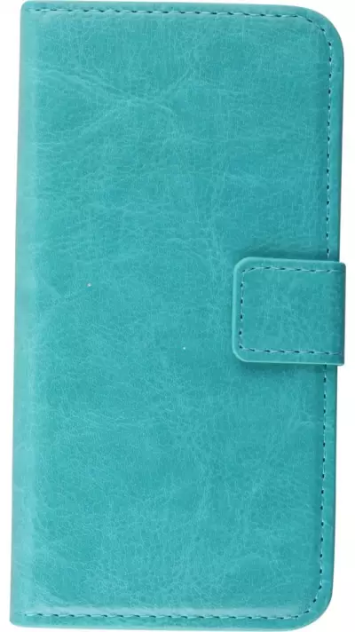 Fourre iPhone 7 Plus / 8 Plus - Premium Flip cuir lisse porte-cartes - Turquoise