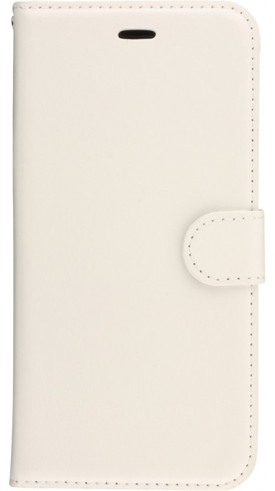 Fourre iPhone 7 / 8 / SE (2020, 2022) - Premium Flip cuir lisse porte-cartes - Blanc
