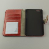 Fourre iPhone 16e - Premium Flip cuir lisse porte-cartes - Brun