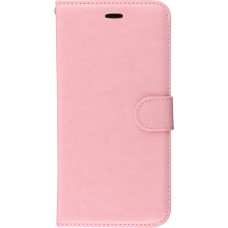 Fourre iPhone 16e - Premium Flip cuir lisse porte-cartes - Rose clair