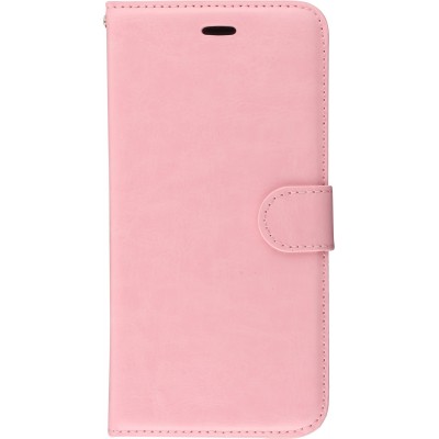 Hülle iPhone X / Xs - Premium Flip Leder Tasche - Hellrosa