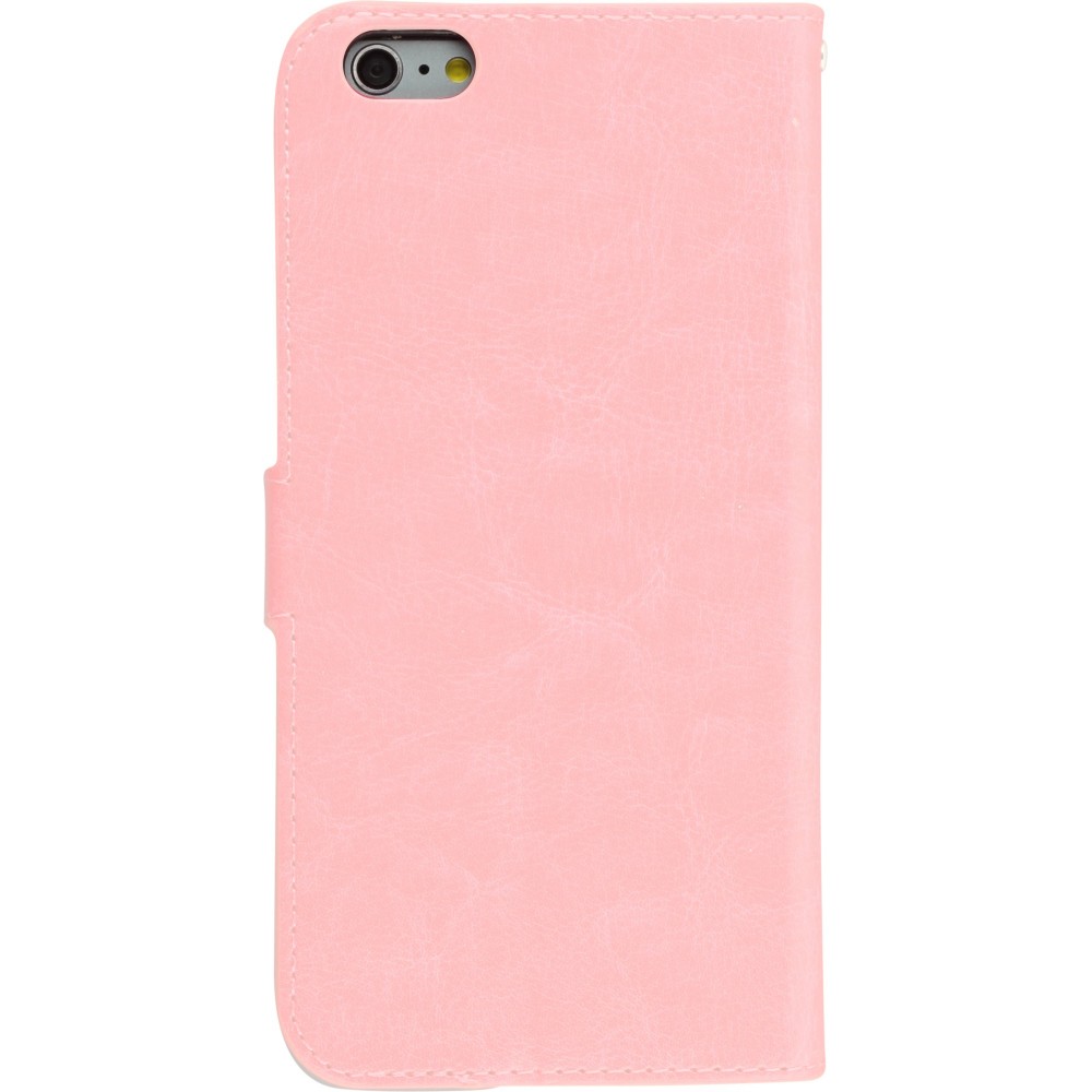 Fourre iPhone 16e - Premium Flip cuir lisse porte-cartes - Rose clair