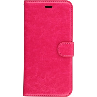 Hülle iPhone 6/6s - Premium Flip Leder Tasche - Dunkelrosa
