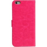Fourre iPhone 16e - Premium Flip cuir lisse porte-cartes - Rose foncé