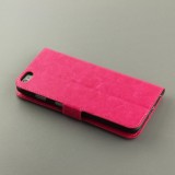 Fourre iPhone 16e - Premium Flip cuir lisse porte-cartes - Rose foncé