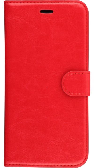 Fourre iPhone 6 Plus / 6s Plus - Premium Flip cuir lisse porte-cartes - Rouge