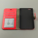 Fourre iPhone 16e - Premium Flip cuir lisse porte-cartes - Rouge