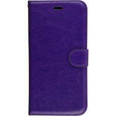 Fourre iPhone 16e - Premium Flip cuir lisse porte-cartes - Violet