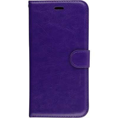 Fourre iPhone 15 Pro - Premium Flip cuir lisse porte-cartes - Violet