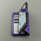 Fourre iPhone 15 Pro Max - Premium Flip cuir lisse porte-cartes - Violet