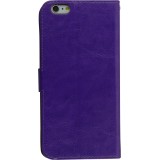 Fourre iPhone 16e - Premium Flip cuir lisse porte-cartes - Violet