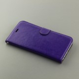 Fourre iPhone 16e - Premium Flip cuir lisse porte-cartes - Violet