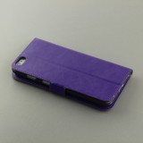 Fourre iPhone 16e - Premium Flip cuir lisse porte-cartes - Violet