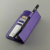 Fourre iPhone 15 Pro Max - Premium Flip cuir lisse porte-cartes - Violet