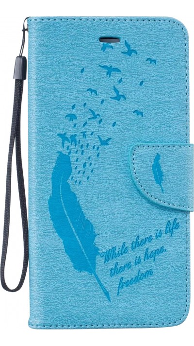 Fourre iPhone 6/6s - Flip plume freedom - Bleu clair