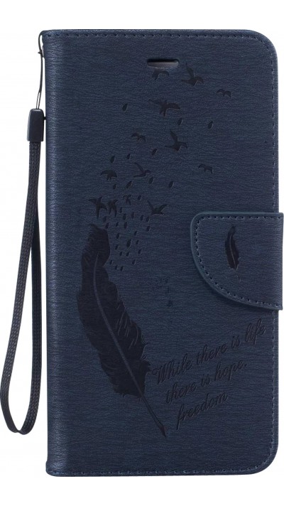 Fourre iPhone 6/6s - Flip plume freedom - Bleu foncé