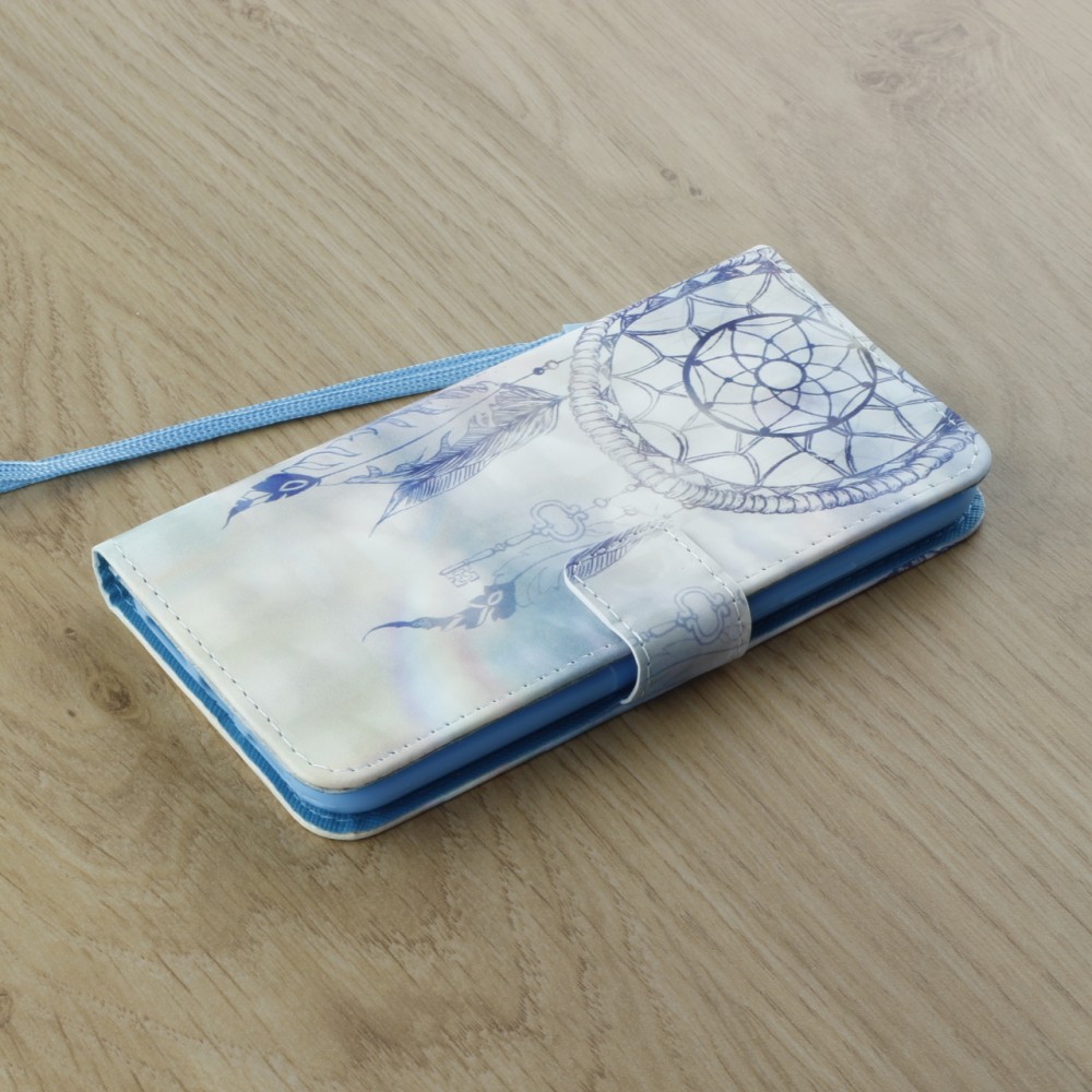 Fourre iPhone Xs Max - Flip 3D dreamcatcher - Bleu clair