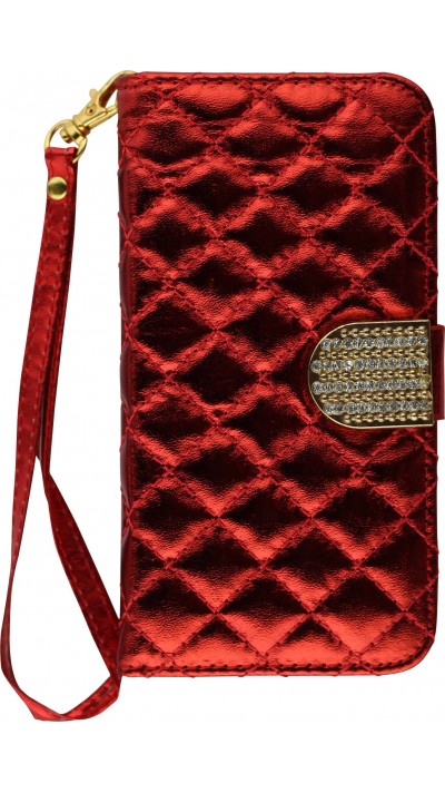 Fourre iPhone X / Xs - Flip Deluxe Bling - Rouge