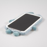 Fourre iPhone Xs Max - Fluffy Monstre en peluche douce - Bleu clair