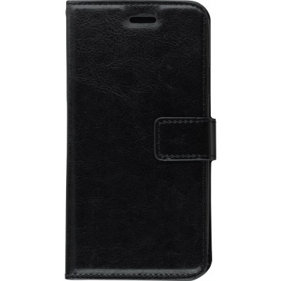 Fourre iPhone XR - Premium Flip cuir lisse porte-cartes - Noir