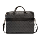 Fourre porte-documents Guess logo stripes pour ordinateur, MacBook 13"/15"/16" avec toile monogramme - Gris/noir