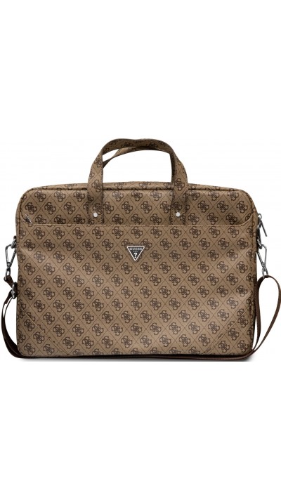 Fourre porte-documents Guess pour ordinateur, MacBook 13"/15"/16" avec toile monogramme et logo métallique - Brun