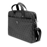 Fourre porte-documents Guess pour ordinateur, MacBook 13"/15"/16" avec toile monogramme et logo métallique - Gris/noir