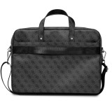 Fourre porte-documents Guess pour ordinateur, MacBook 13"/15"/16" avec toile monogramme et logo métallique - Gris/noir