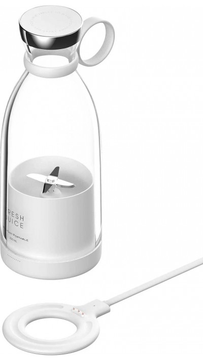 Fresh Juice - Smoothie Maker mixeur 350ml portable blender avec station de charge à induction USB - Blanc