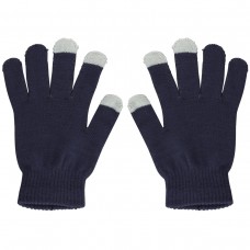 Gants tactiles universels pour l'hiver avec compatibilité avec les écrans de smartphones et tablettes - Taille universelle - Bleu gris