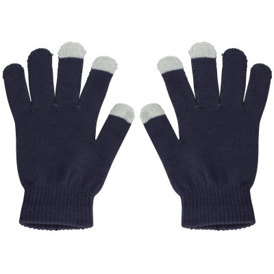 Gants tactiles universels pour l'hiver avec compatibilité avec les écrans de smartphones et tablettes - Taille universelle - Bleu gris