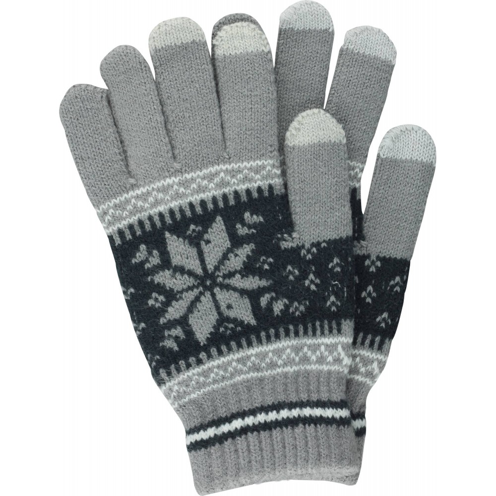 Gants tactiles tricotés en laine pour hommes (Couleur: No selection: Gris)