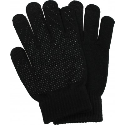 Gants tactiles universels avec grip en silicone pour l'hiver - Noir