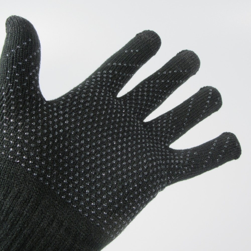 Gants tactiles universels avec grip en silicone pour l'hiver - Noir
