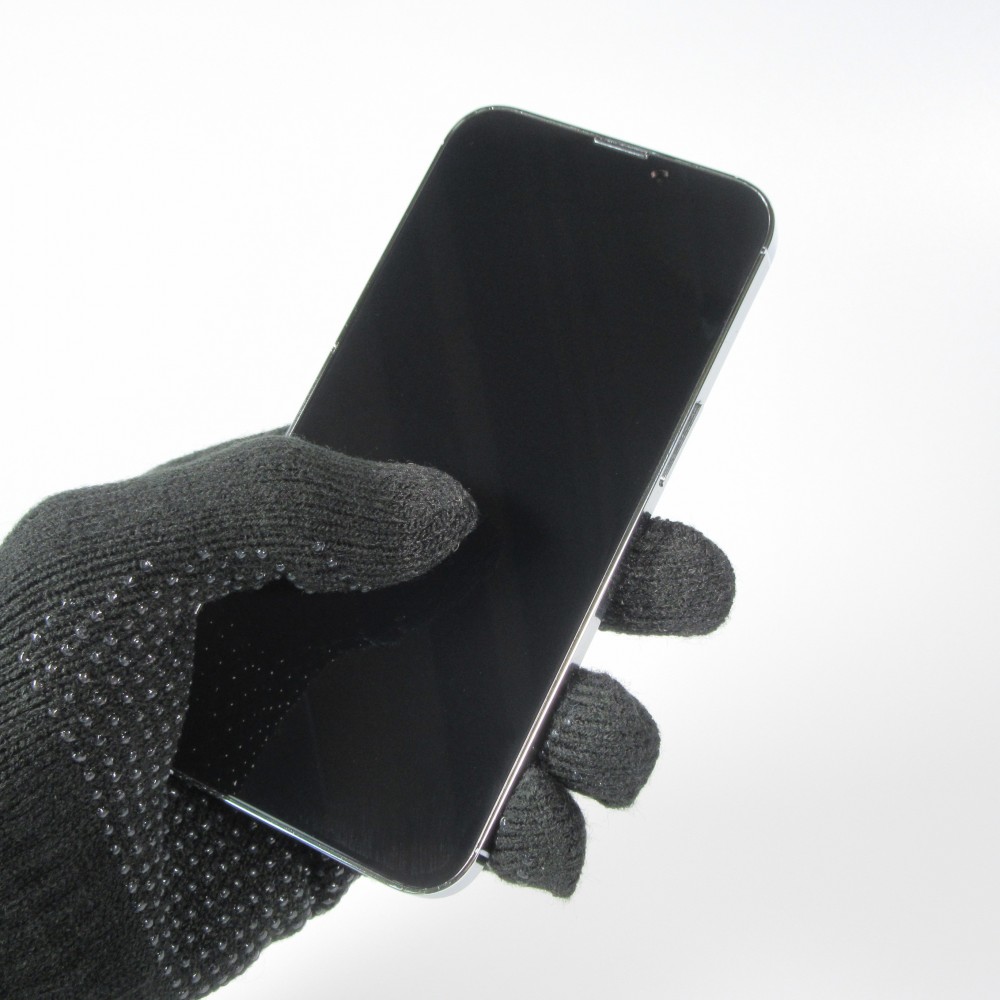 Gants tactiles universels avec grip en silicone pour l'hiver - Noir