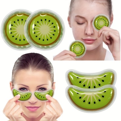 Wiederverwendbare Kiwi-Kühlgele für Augen und Gesicht - Kältebehandlung (4 Stück)