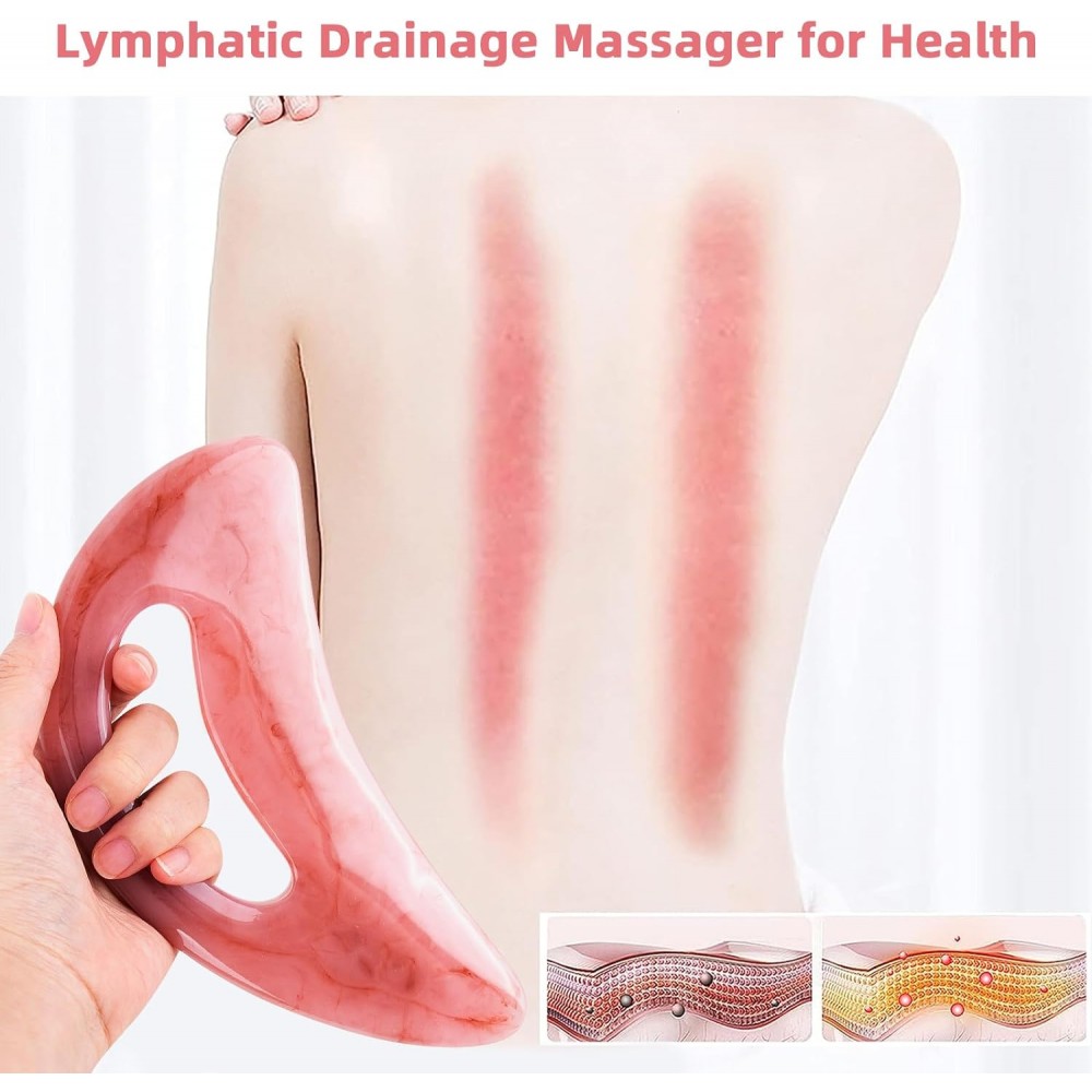Gua Sha jambes et corps - Outil de massage pour relaxation et détoxification - Rose