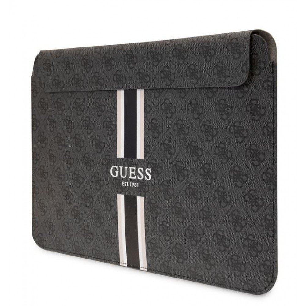 Guess Logo Stripes Housse pour Laptop et MacBook 13" & 14" - Noir