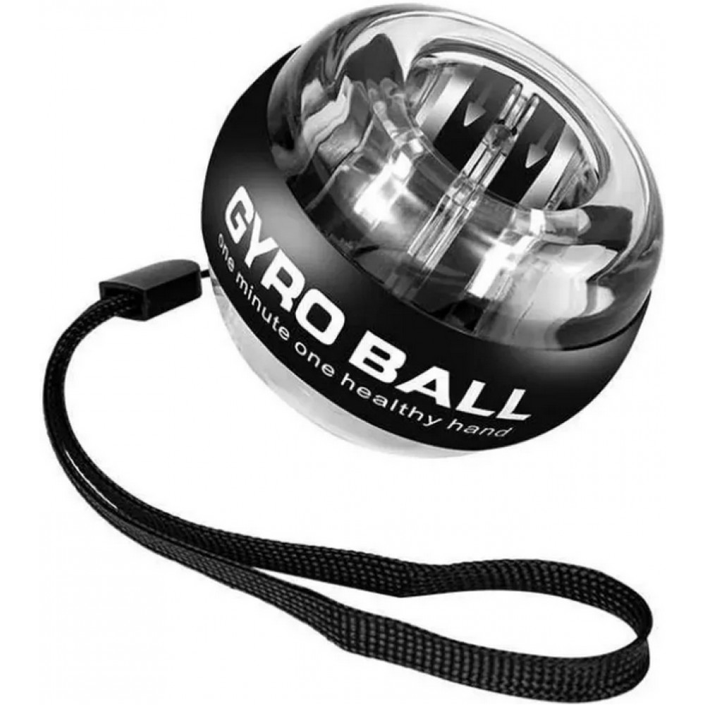 Gyro Ball compacte Cranit Design ergonomique Entraîneur efficace avant-bras et de la force de préhension avec lanière - Noir