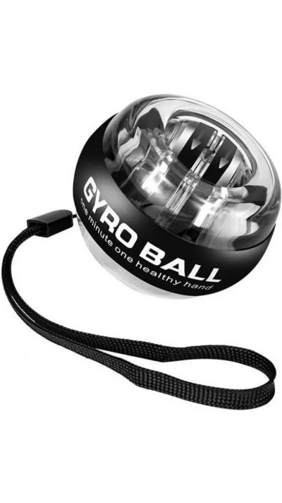 Gyro Ball compacte Cranit Design ergonomique Entraîneur efficace avant-bras et de la force de préhension avec lanière - Noir