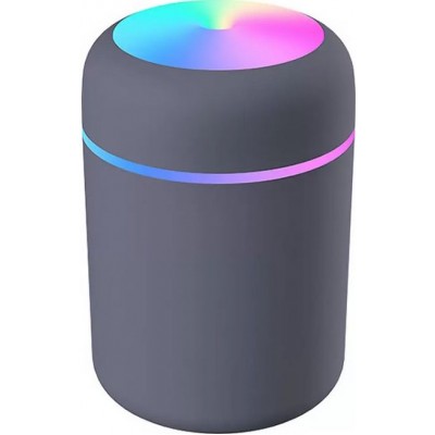 Humidificateur H2O d'air compact avec lumière LED multicolore - Noir