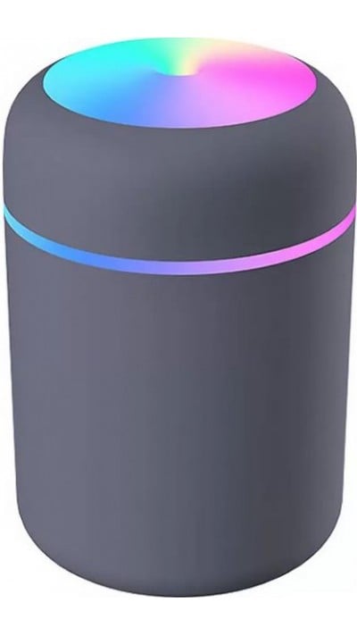 Humidificateur H2O d'air portable et compact avec lumière LED multicolore - Noir