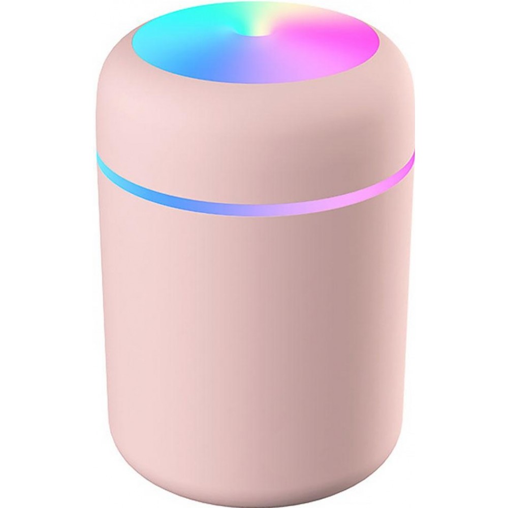 Humidificateur H2O d'air portable et compact avec lumière LED multicolore - Rose