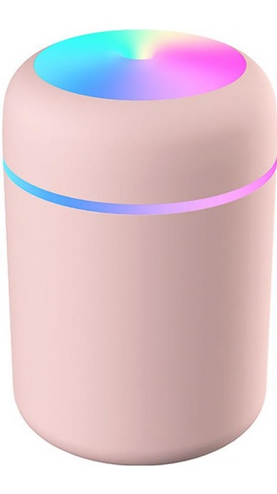 Humidificateur H2O d'air portable et compact avec lumière LED multicolore - Rose