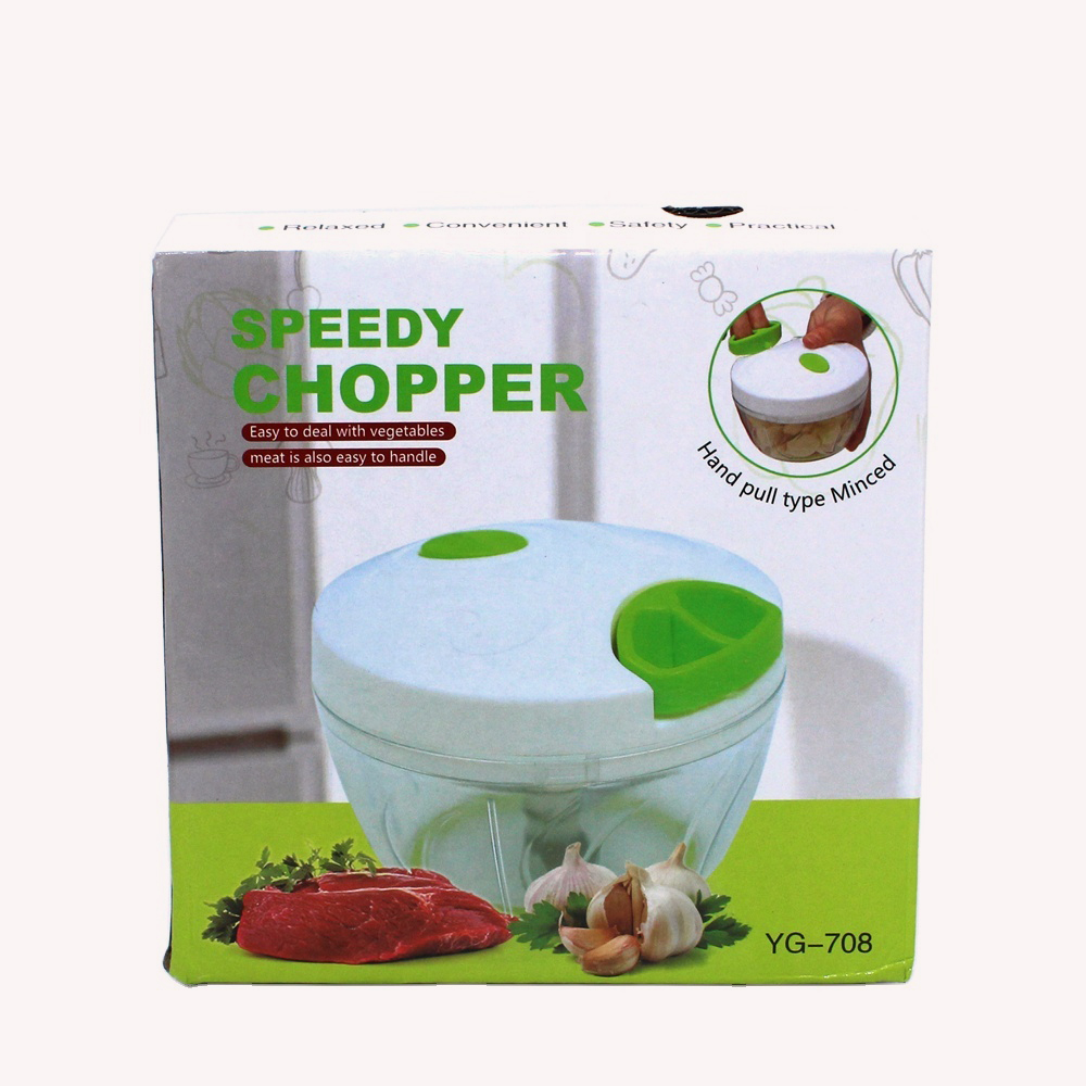 Speedy Chopper - Petit hachoir manuel pour fruits/légumes/salades - Blanc / vert