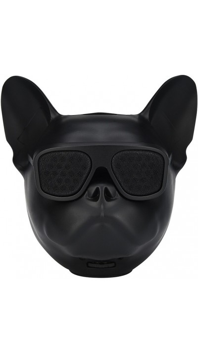 Enceinte Bulldog Party tête de chien Bluetooth 4.1 haut-parleur incl. connecteur AUX - Noir