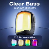 Enceintes Bluetooth LED lumineuses portable sans fil puissant Sanag V12S Pro avec dos en plastique fumé transparent - Noir